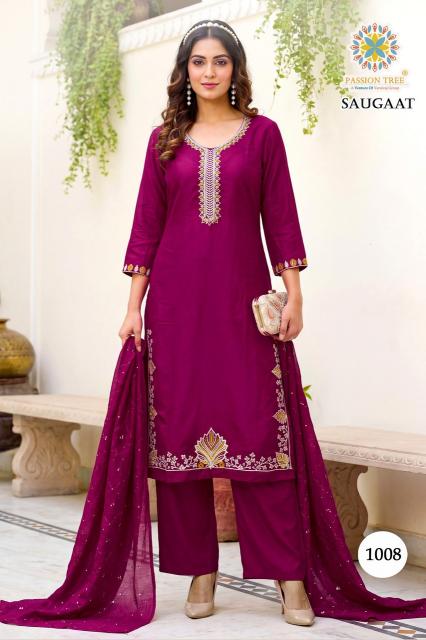 Passion tree saugaat vol-1 wholesaler branded kurtis suppliers